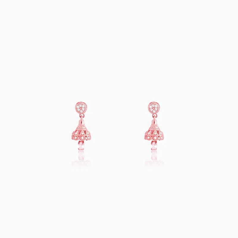 rose gold cubic zirconia earrings Rose Gold Pretty Little Jhumki