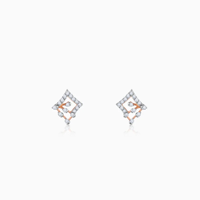 minimalist crystal quartz ring Rose Gold Prodigy Diamond Earrings