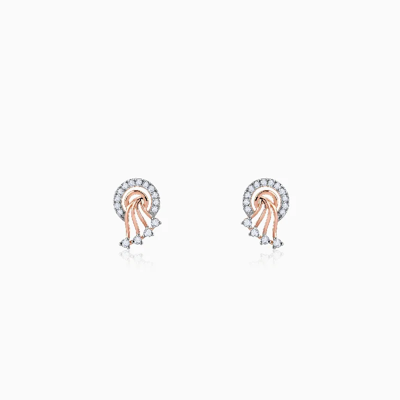 handcrafted filigree ring silver Rose Gold Secret Whispers Diamond Earrings