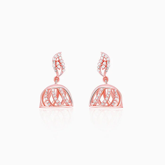 sterling silver charm anklet Rose Gold Shamli Jhumki Earrings