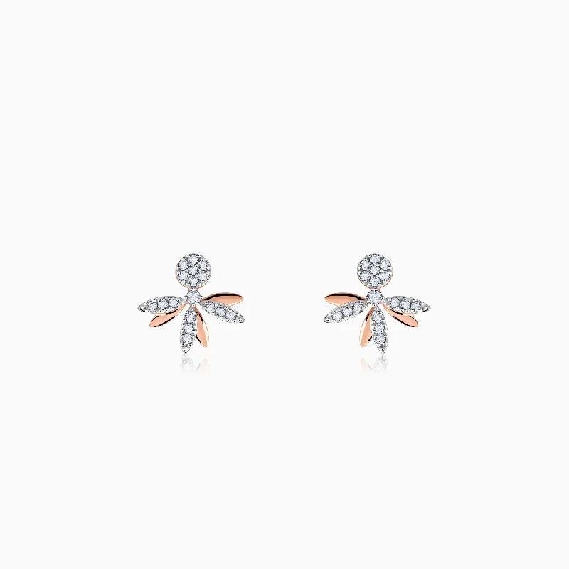 personalized coordinates ring custom Rose Gold Shine On Diamond Earrings