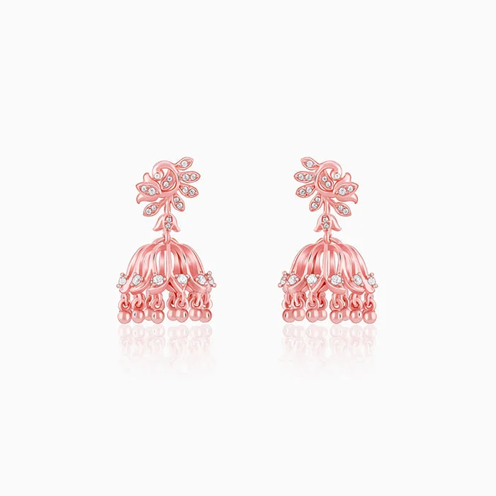 tiny diamond cross necklace Rose Gold Sundar Mor Jhumki