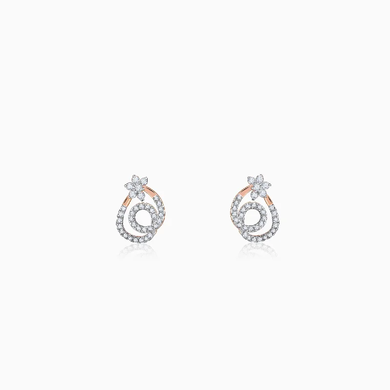 hypoallergenic earrings for sensitive ears Rose Gold Twist of Grace Earrings