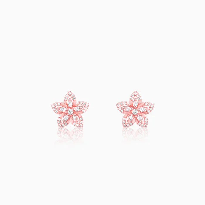 handmade wire-wrapped gemstone ring Rose Gold Viola Earrings