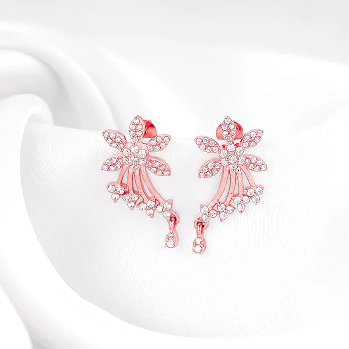 simple crystal earrings Rose Gold Wings of Shine Earrings