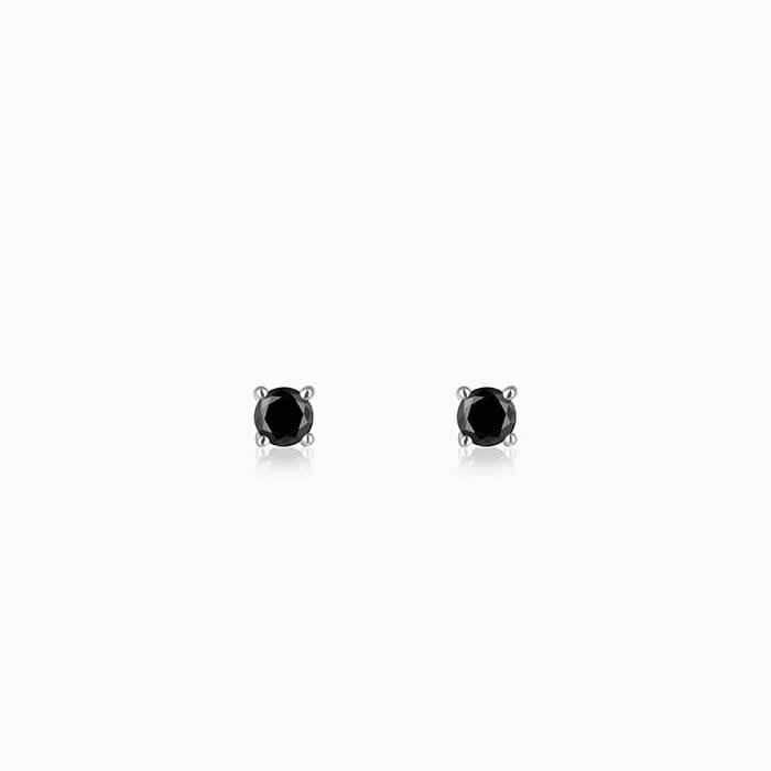 silver infinity knot ring Silver Black Lover Stud Earrings