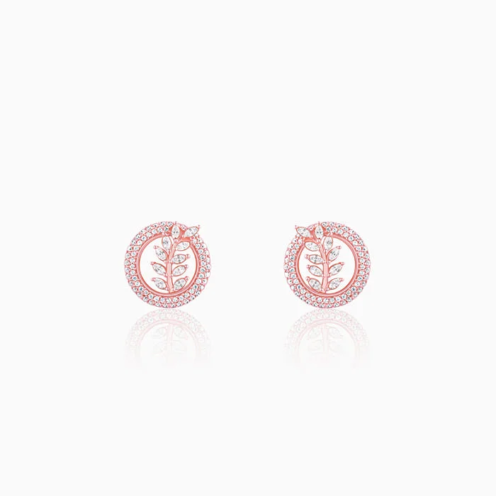celestial star ring gold Rose Gold Lush Leaf Earrings