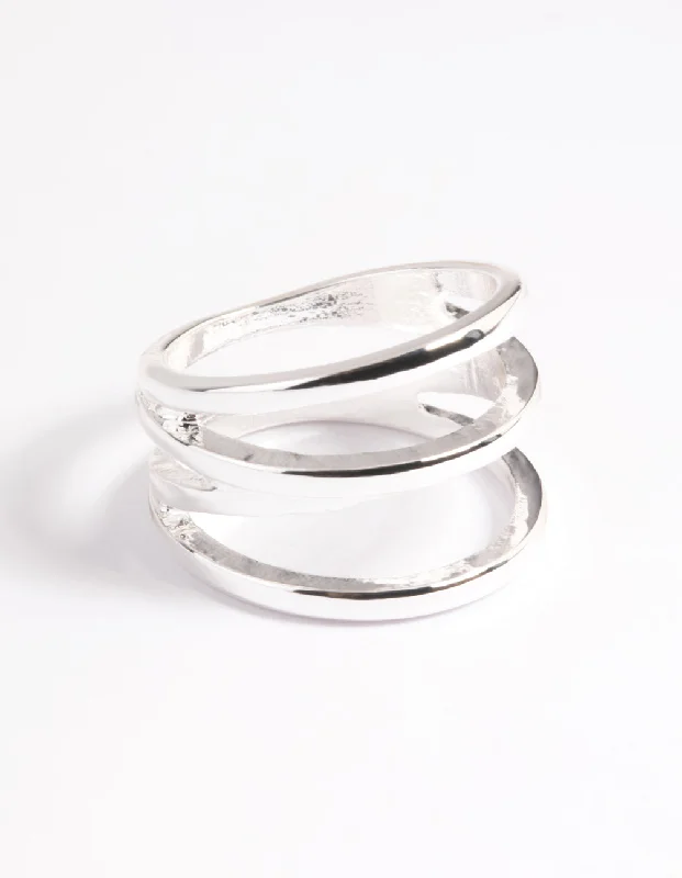 Silver Plated Three in One Ring