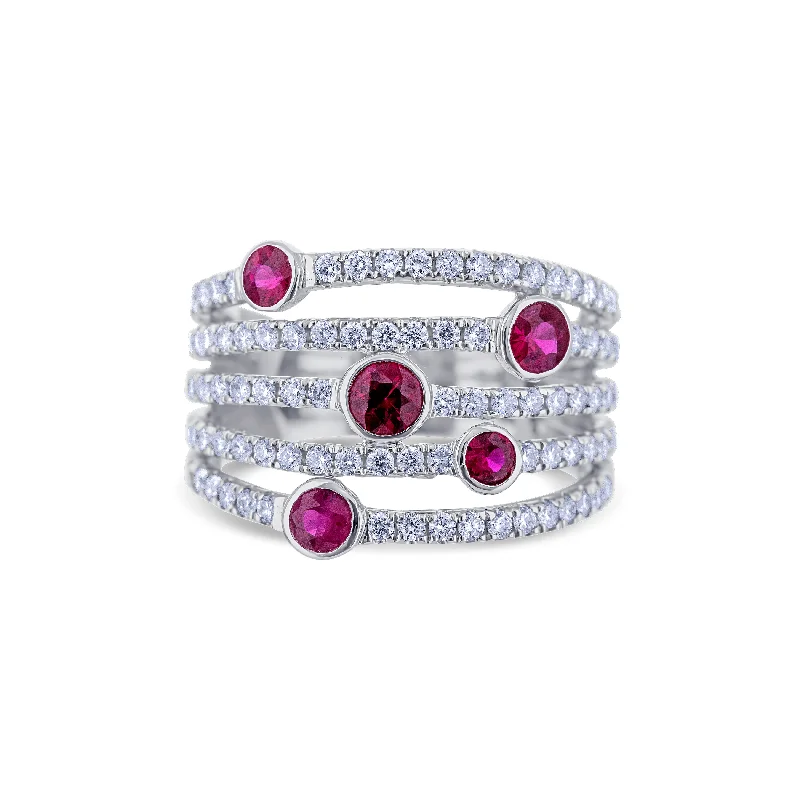 vintage-style garnet ring Ruby and Diamond band