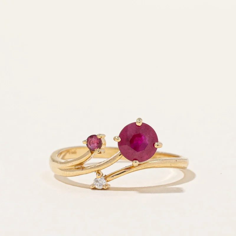 rose gold bar bracelet personalized Ruby & Diamond Ring | 0.63ctw, 0.01ct | SZ 6 |