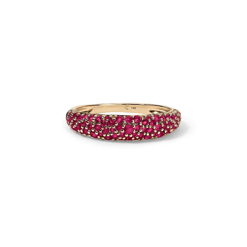 minimalist horseshoe necklace gold Ruby Pave Stack Ring