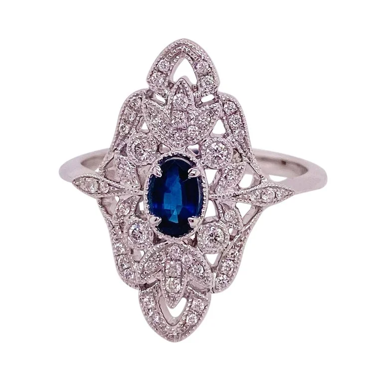 Art Deco Sapphire & Diamond Ring