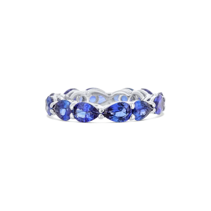 real citrine gemstone pendant Sapphire Pear Eternity Band 18K White Gold Ring