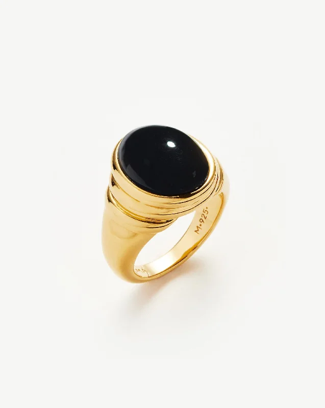 heart pendant necklace gold Savi Ridge Oval Gemstone Chunky Ring | 18ct Gold Vermeil/Black Onyx heart pendant necklace gold Savi Ridge Oval Gemstone Chunky Ring | 18ct Gold Vermeil/Black Onyx