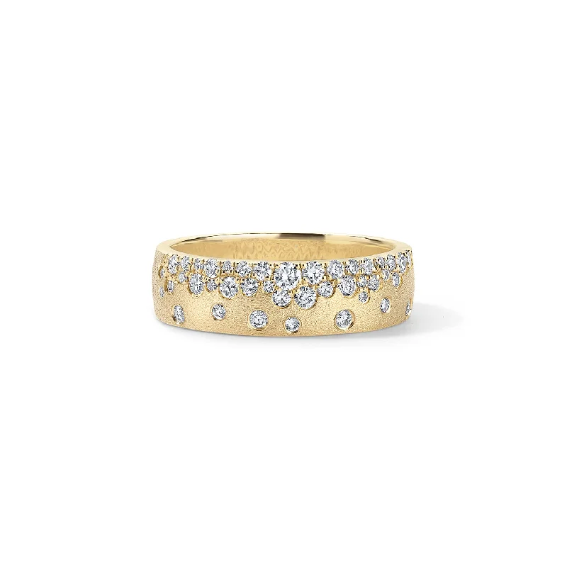 sterling silver toe ring set Scattered Diamond Thin Cigar Band
