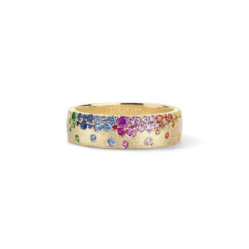 real jade bangle bracelet Scattered Rainbow Thin Cigar Band