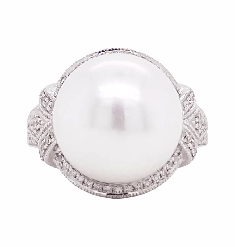 Pearl & Diamond Statement Ring