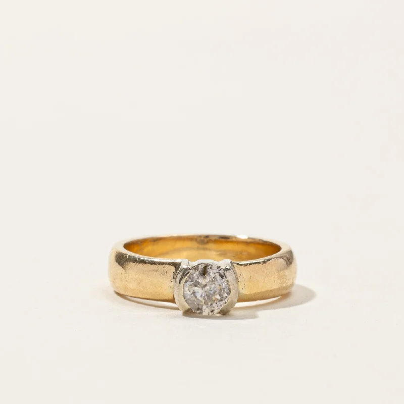vintage pearl engagement ring Semi Bezel Diamond Ring | 0.45ct | SZ 5 |
