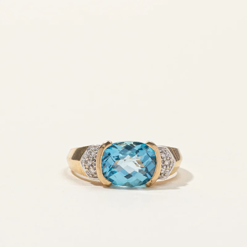 modern infinity signet ring Semi Bezel Topaz & Diamond Ring | 3.15ct | 0.06ctw | SZ 7 | modern infinity signet ring Semi Bezel Topaz & Diamond Ring | 3.15ct | 0.06ctw | SZ 7 |