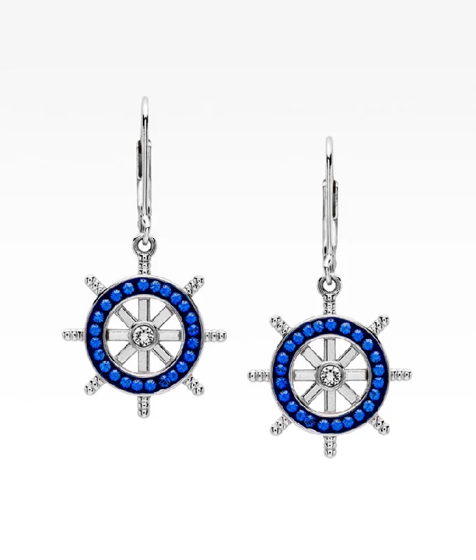 Crystal Ship's Wheel Earrings