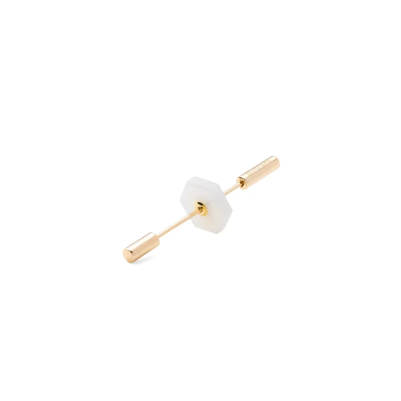 tiny star constellation bracelet "Short Spear" Earring, White Agate