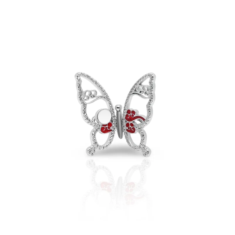 Silver Blutterfly Wing Design Ring for Girls