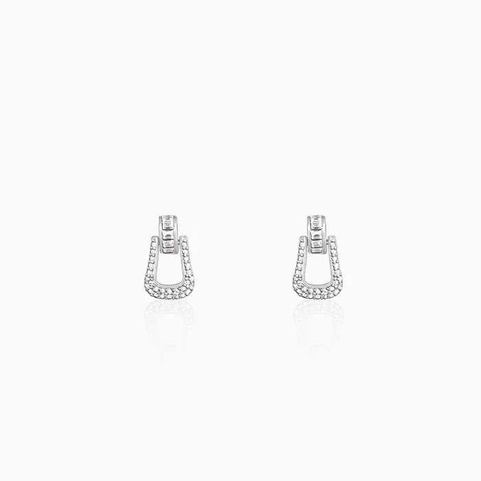 vintage lock and key necklace Silver Bold Drop Earrings
