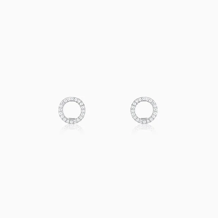 dainty cherry blossom ring Silver Circle of Joy Earrings