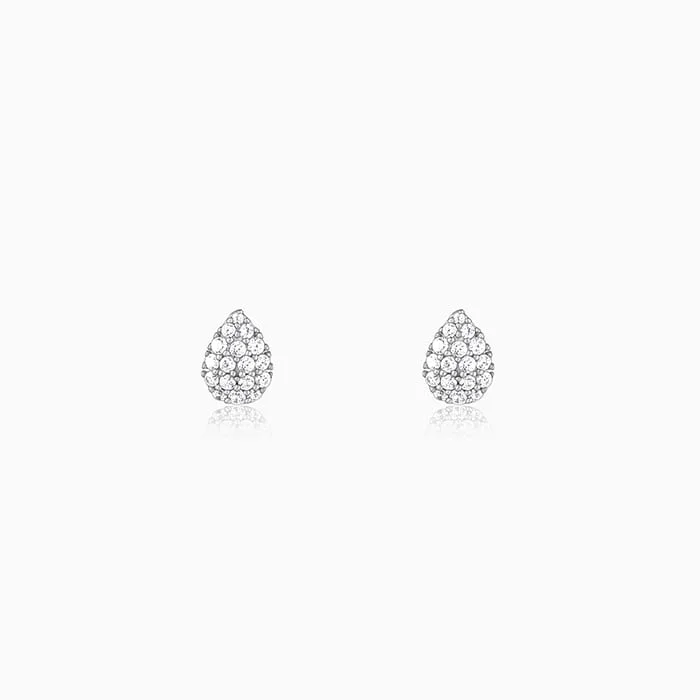 real diamond solitaire ring Silver Graceful Pear Earrings