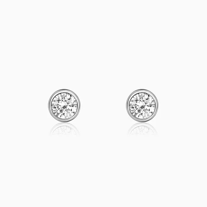 diamond halo stud earrings Silver Shine Zircon Earrings