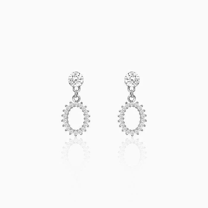 evil eye protection bracelet Silver Hollow Zircon Drop Studs