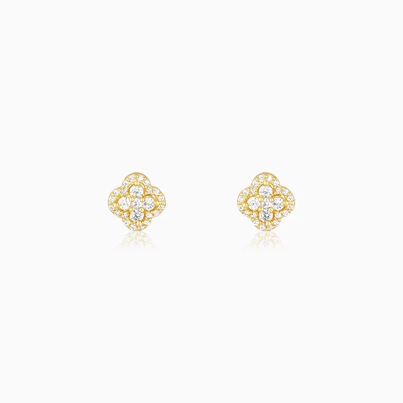 custom gold name necklace Golden Pansy Flower Earrings