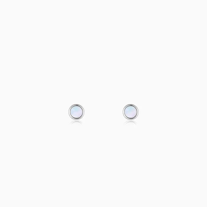 dainty lotus flower ring Silver Full Moon Studs