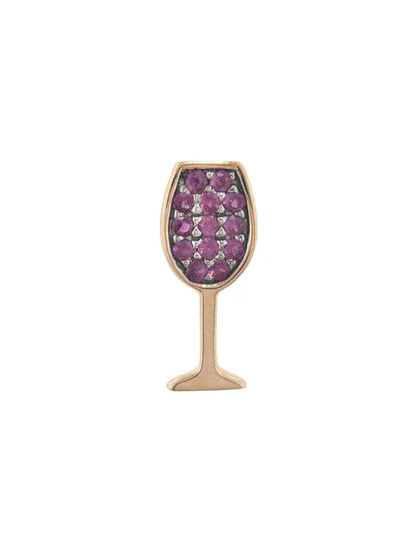 black onyx men’s signet ring Small Wine Glass Stud Rose Gold Single Earring