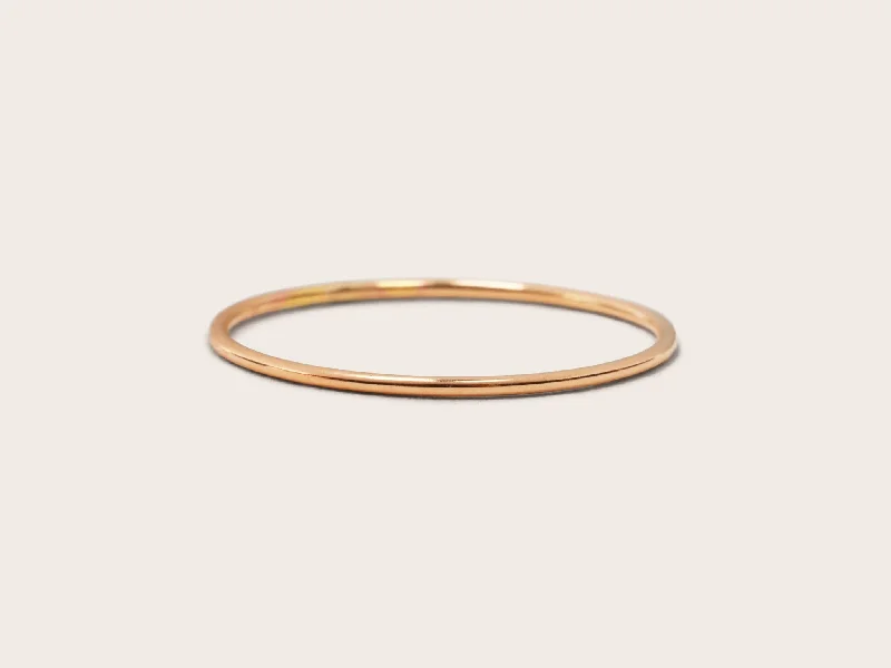 black opal engagement ring Solid Gold Ultra Thin Ring