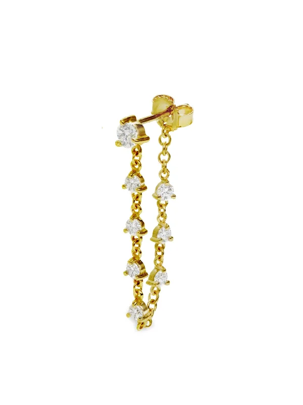 natural amethyst necklace Sparkler Yellow Gold Ear Chain Earring