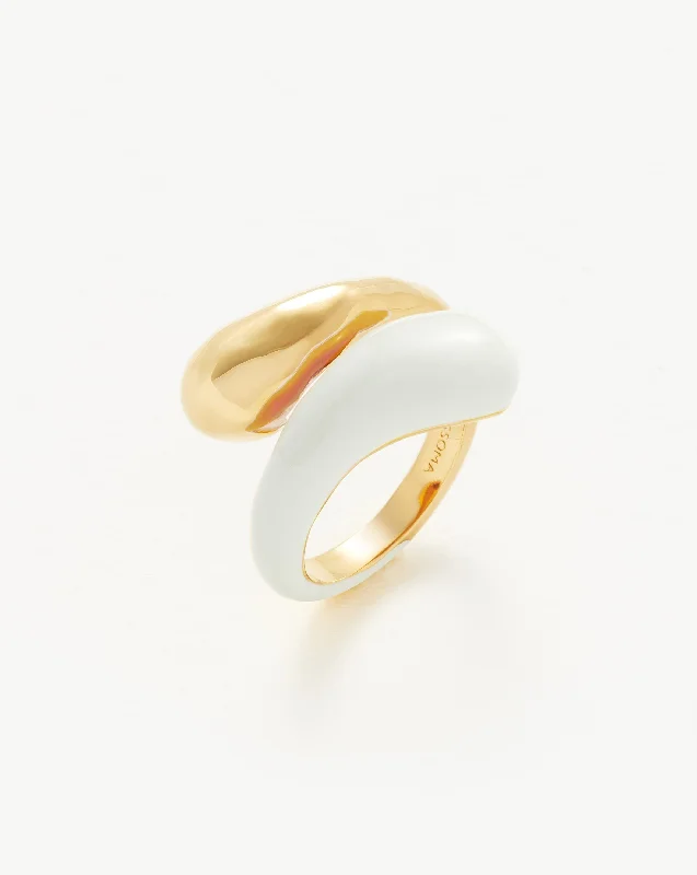 diamond tennis bracelet real Squiggle Two Tone Enamel Crossover Ring | 18ct Gold Vermeil/Bright White diamond tennis bracelet real Squiggle Two Tone Enamel Crossover Ring | 18ct Gold Vermeil/Bright White