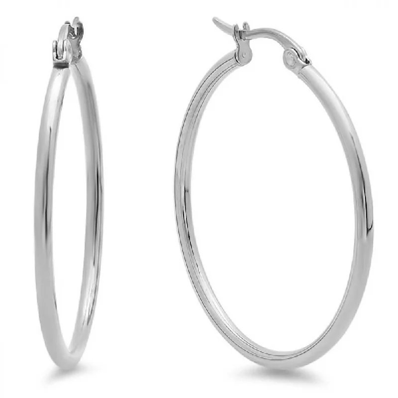 sterling silver arrow ring Stainless Steel 30MM Hoop Earrings