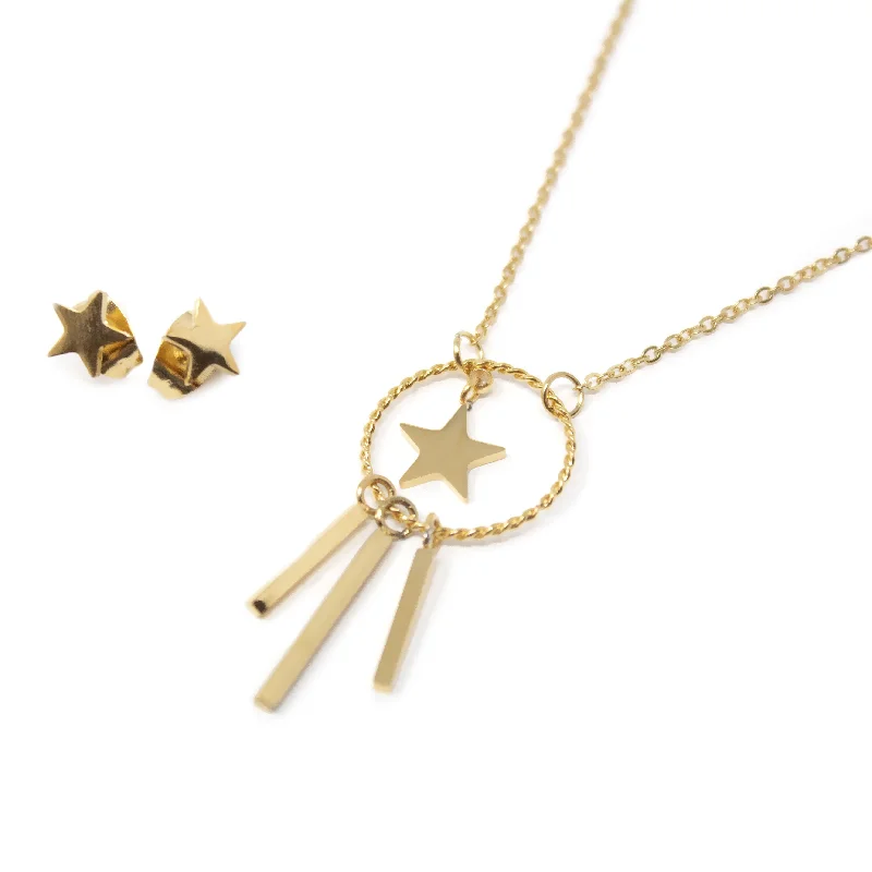 gold moonstone cocktail ring Stainless Steel Star/Bars Neck Earrings Set Gold Plated gold moonstone cocktail ring Stainless Steel Star/Bars Neck Earrings Set Gold Plated