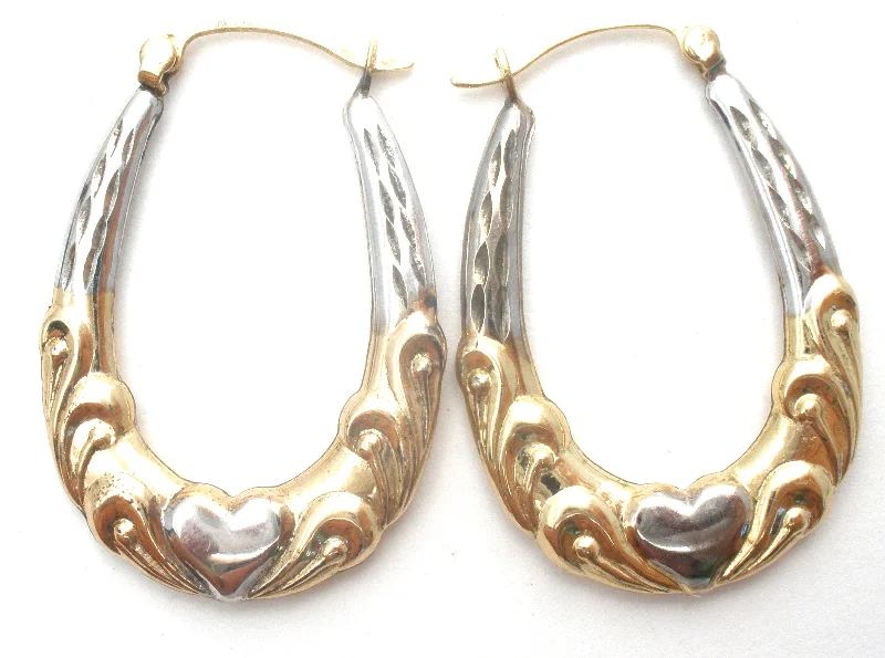 Sterling Silver & 10K Gold Hoop Earrings