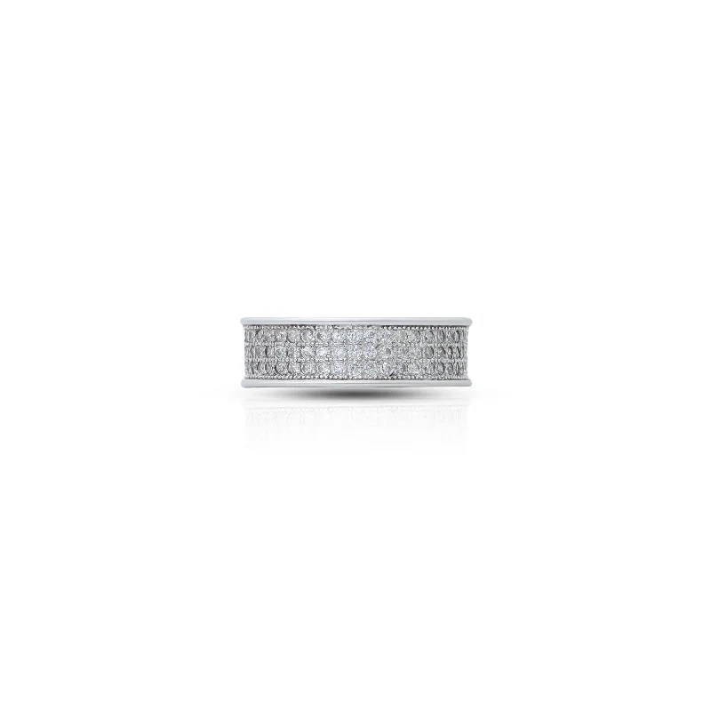 Sterling Silver Micro Pave Cubic Zirconia Ring