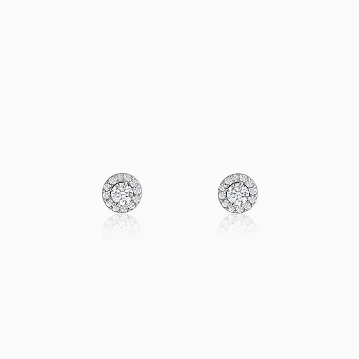 rose gold anklet chain Silver Zircon Studded Elegant Stud Earrings