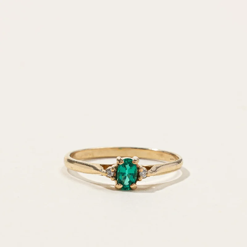 celestial orbit ring set Synthetic Emerald & Diamond Ring | 0.18ct | 0.02ctw | SZ 6 | celestial orbit ring set Synthetic Emerald & Diamond Ring | 0.18ct | 0.02ctw | SZ 6 |