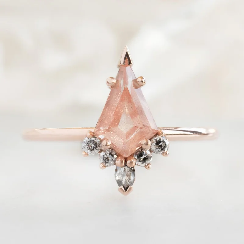 The Aster Ring | 0.79ct Kite Sunstone in 14K Rose Gold