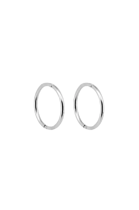 real tiger’s eye bead bracelet Basic Hoops Silver