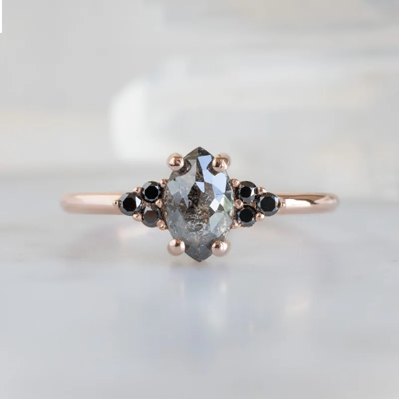 The Ivy Ring | 0.68ct Marquise Cut Black Diamond in 14K Rose Gold