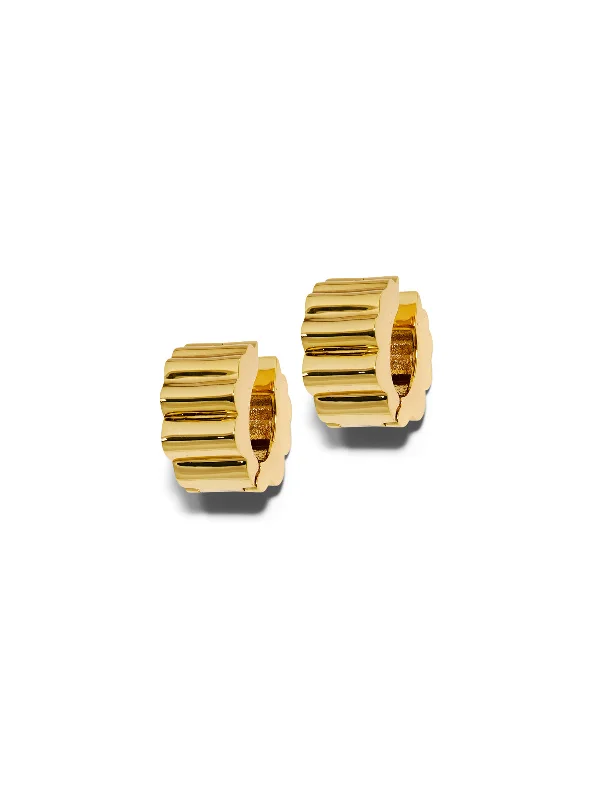 men’s titanium ring with diamonds The Ripple Huggie Earring