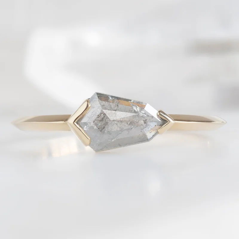 The Sage Ring | 0.62ct Geometric Salt and Pepper Diamond in 14K Yellow Gold