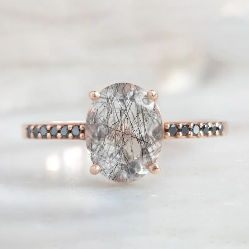 The Willow Ring | 2.08ct Oval Tourmaline in Quartz in 14K Rose Gold