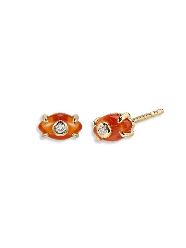 vintage diamond pendant necklace Tiny Carved Carnelian Evil Eye Yellow Gold Single Stud vintage diamond pendant necklace Tiny Carved Carnelian Evil Eye Yellow Gold Single Stud